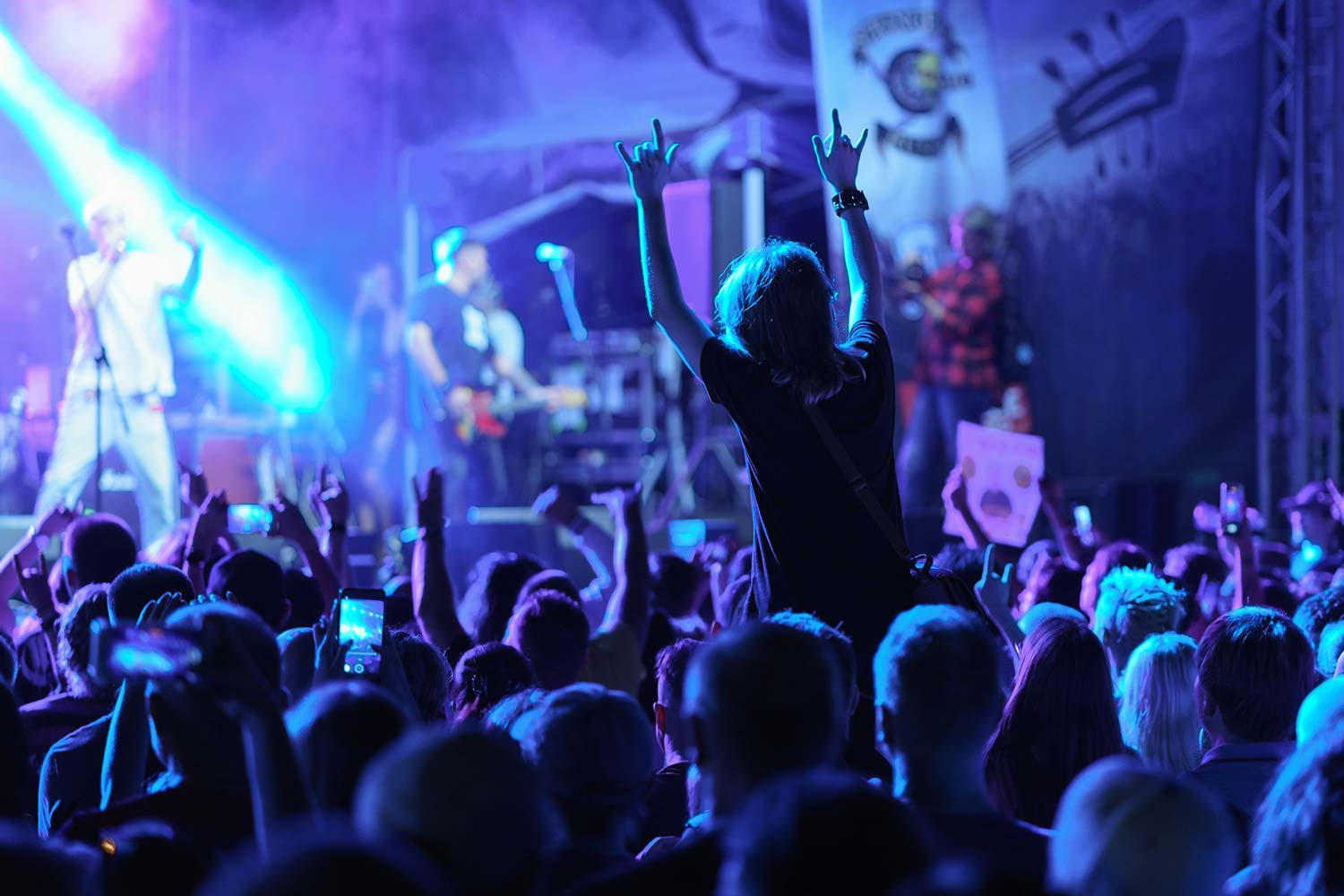 crowd at a metal gig