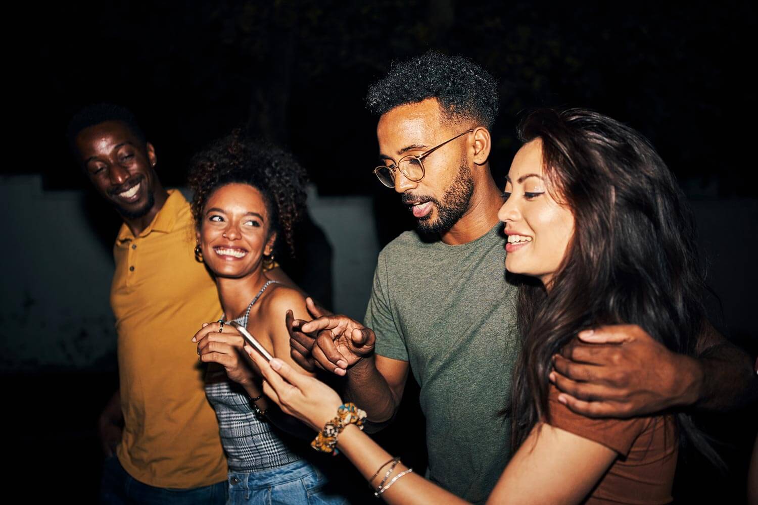 group of friends on a night out