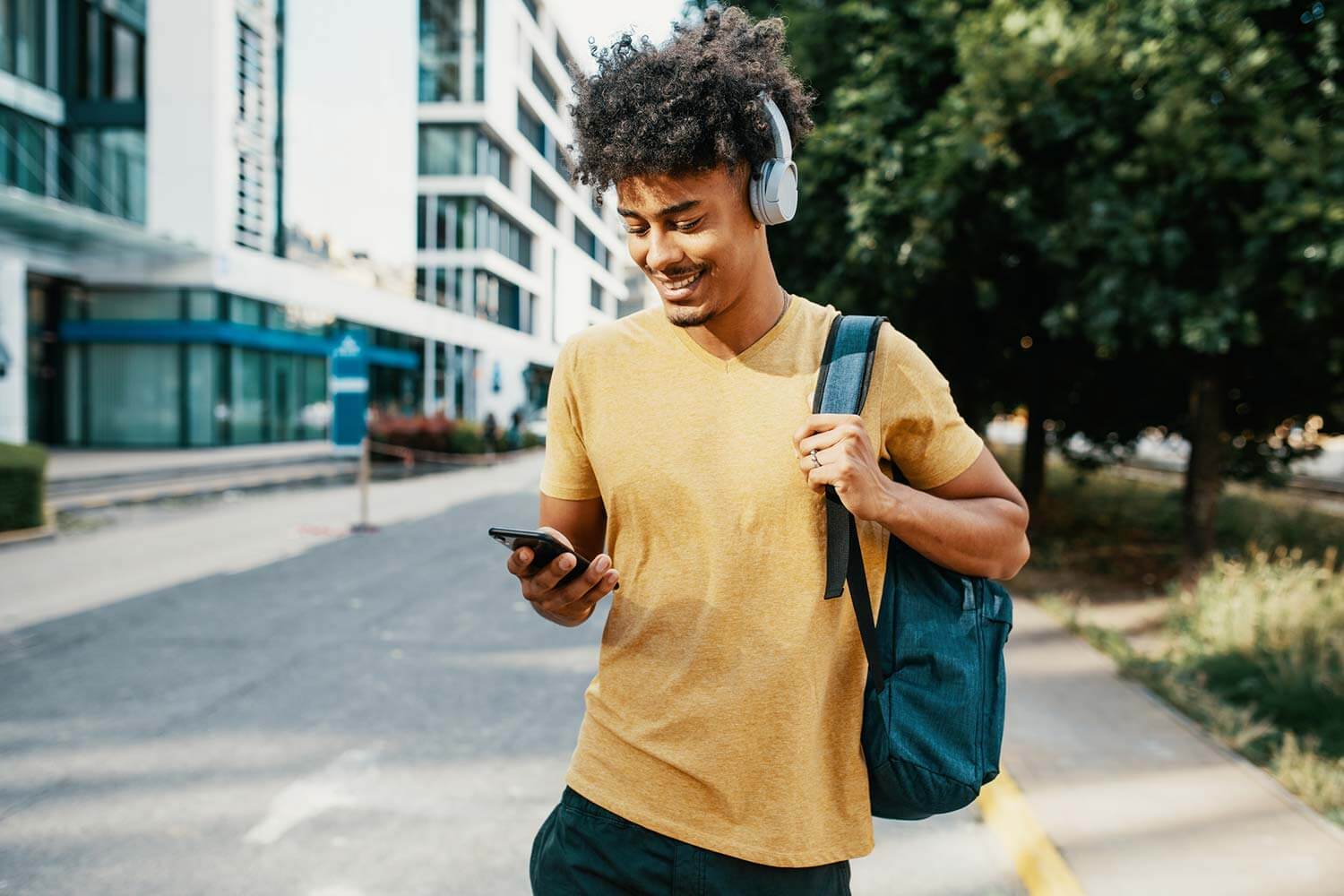 young guy on phone