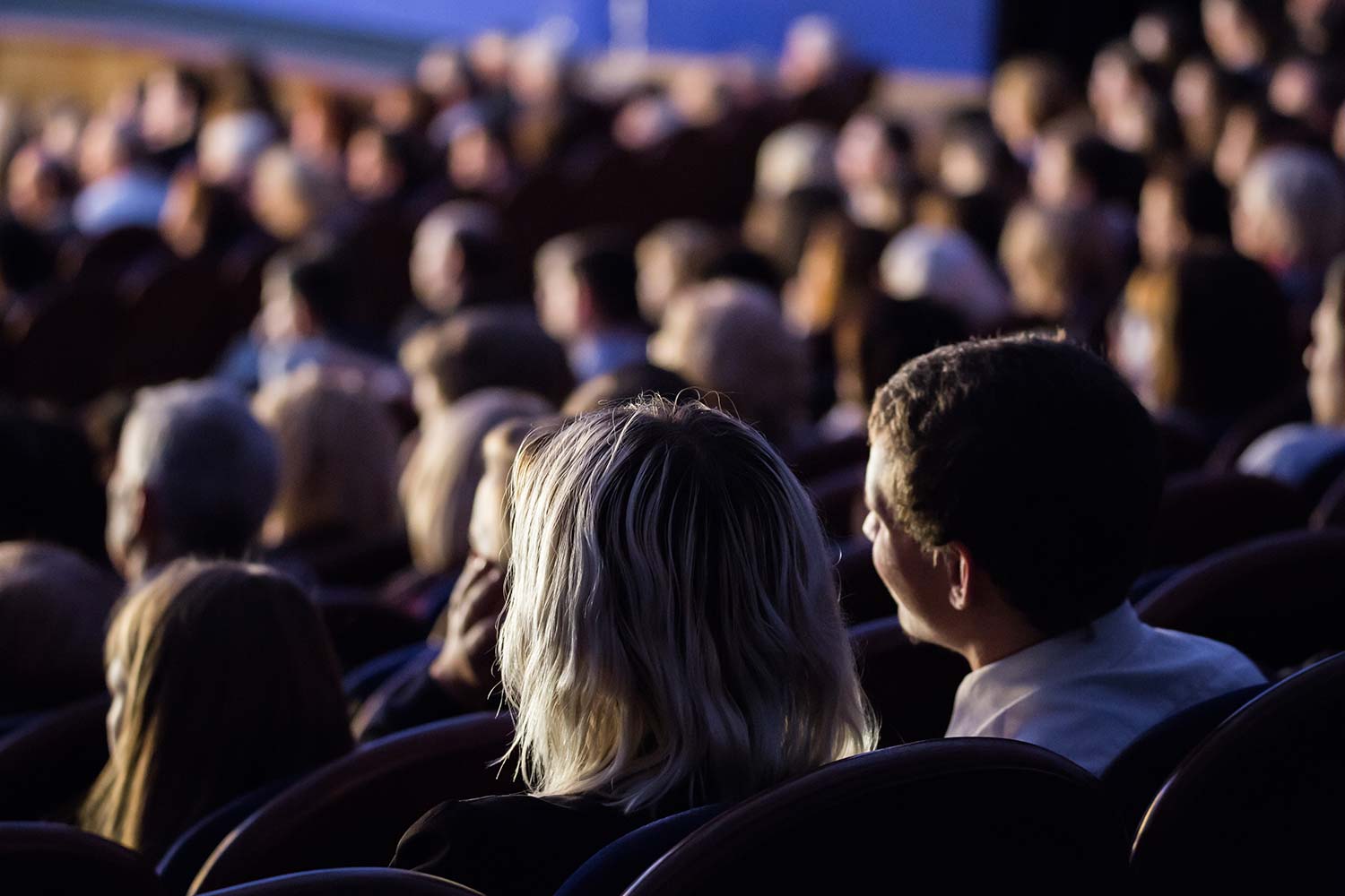 Cinema goers watching a film