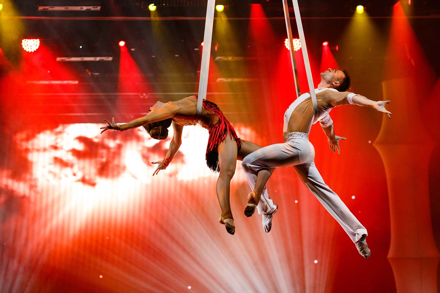 Circus act performers