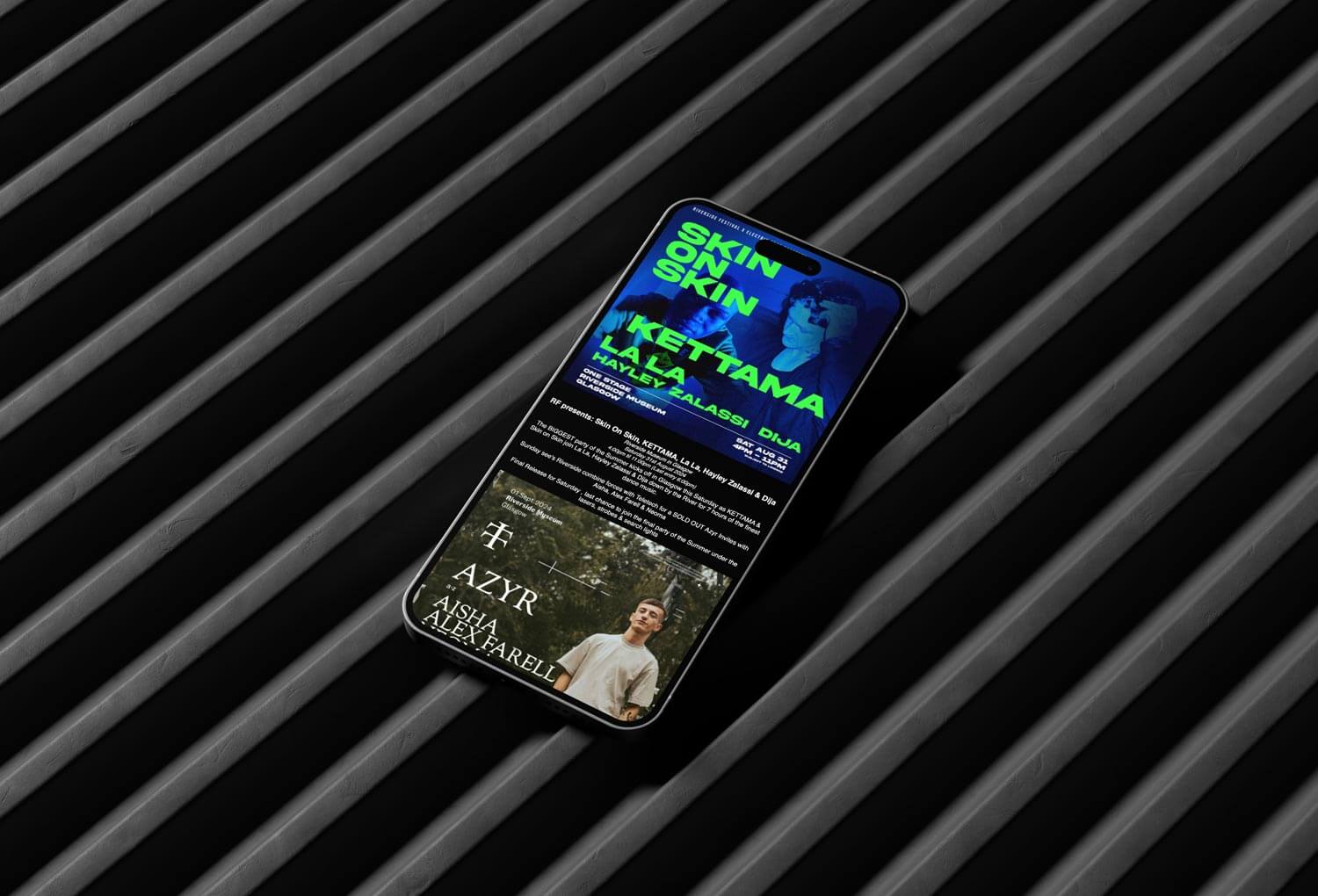 Example of an promotional eflyer on a mobile device