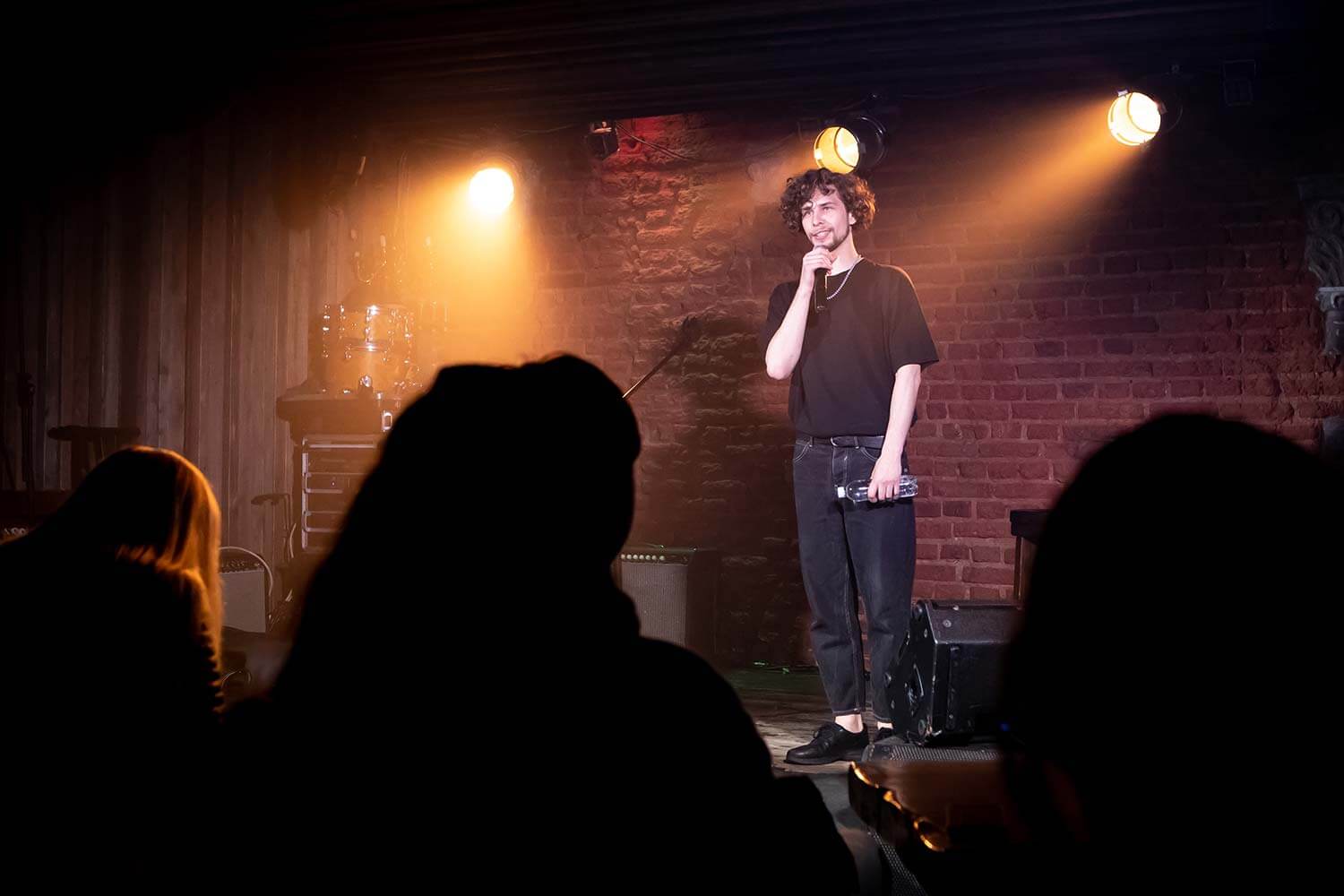 Stand up comedian playing for a crowd